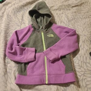 North Face size 3T grey/purple used fleece jacket. #132